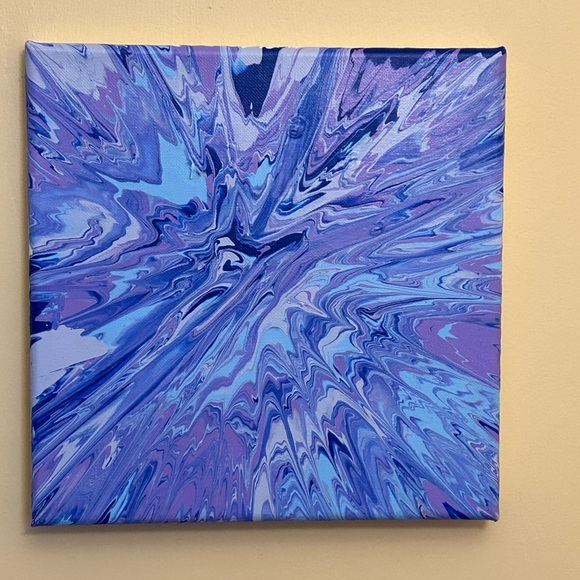 “Crystal Lake” Abstract Original Painting 10x10 - Picture 5 of 7